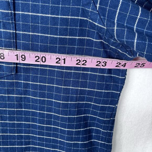 UNTUCKit Flannel Shirt Mens XL Button-Up Blue Plaid Cotton Long Sleeve Michelot - Picture 8 of 10